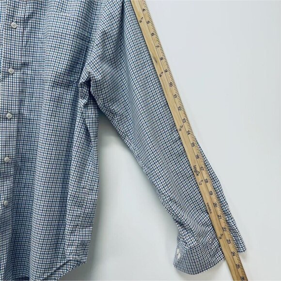 Vintage Ralph Lauren Plaid White/blue Button Down Long Sleeve Shirt 16 1/2 L - Picture 11 of 11